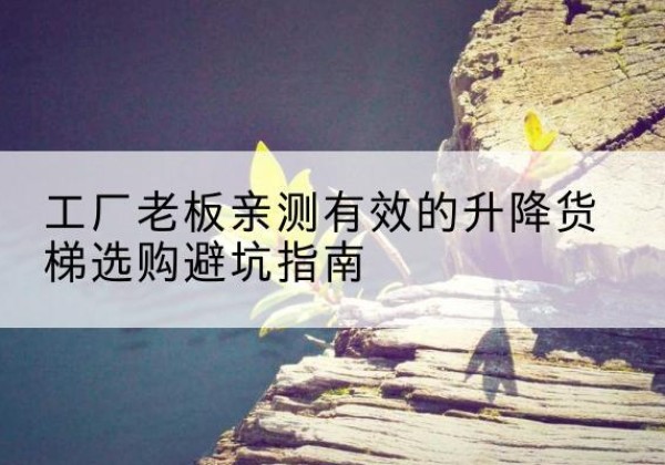 让胡路升降货梯怎么选-工厂老板亲测有效的升降货梯选购避坑指南